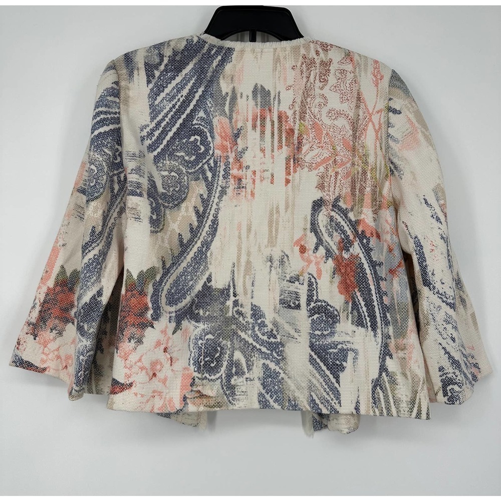 Chico’s Watercolor-Print Textured Jacket women’s size M - Picture 7 of 9